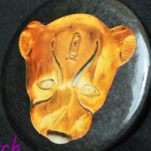 King tut gold leopard mask button