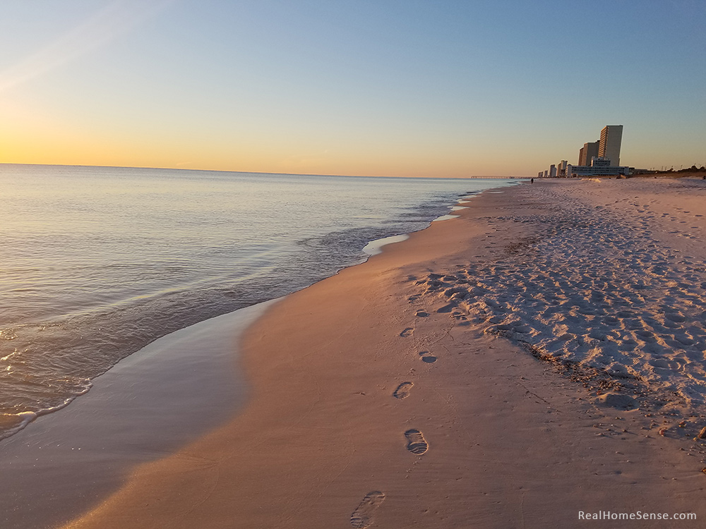 Panama city beach at sunset