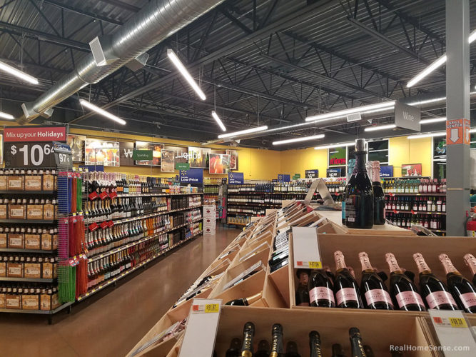 Walmart liquor store interior