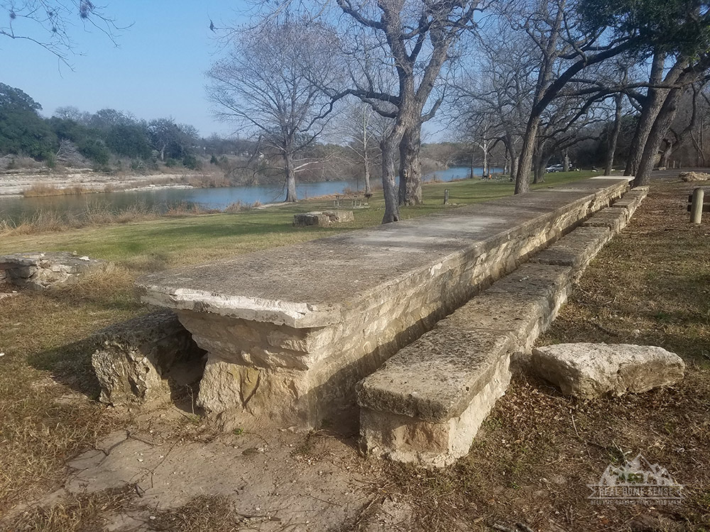 Giant stone picnic table