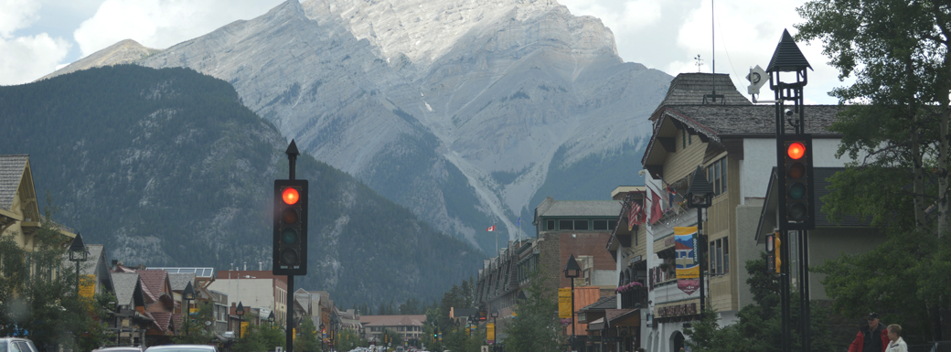 The town of banff in banff national park