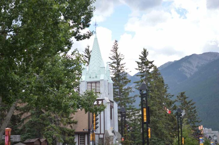 Church steeple in Banff