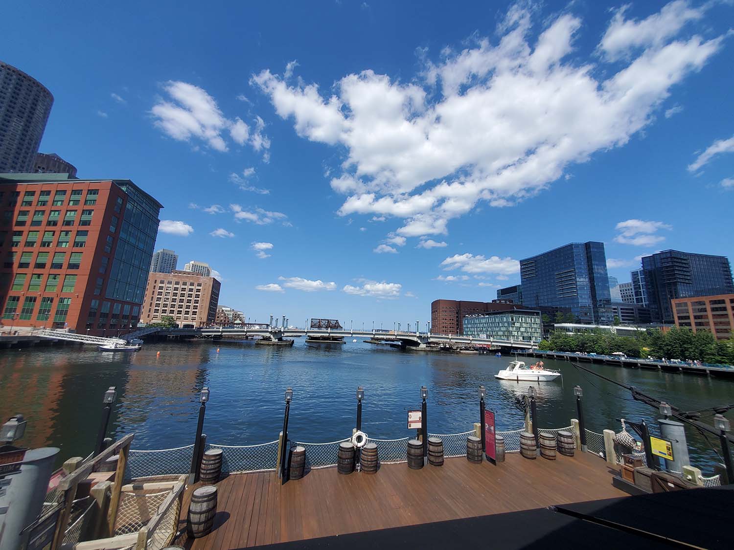 Boston harbor from the tea party museum docks