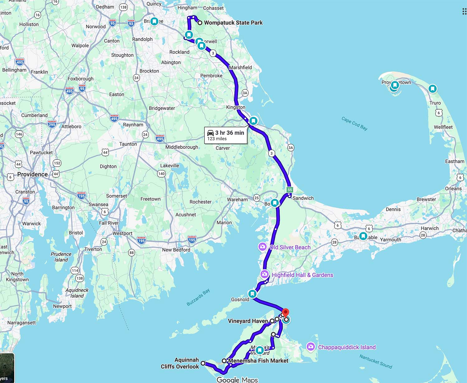 Marthas vineyard day trip map route | Real Home Sense Martha's Vineyard Day Trip Map Route
